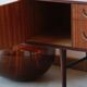 Coiffeuse vintage mid-century en teck (Meredew)