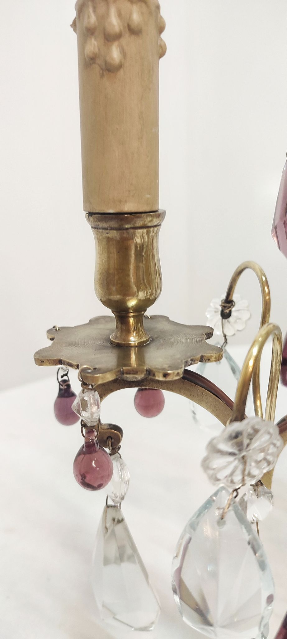Lampe de table en bronze et cristal, France