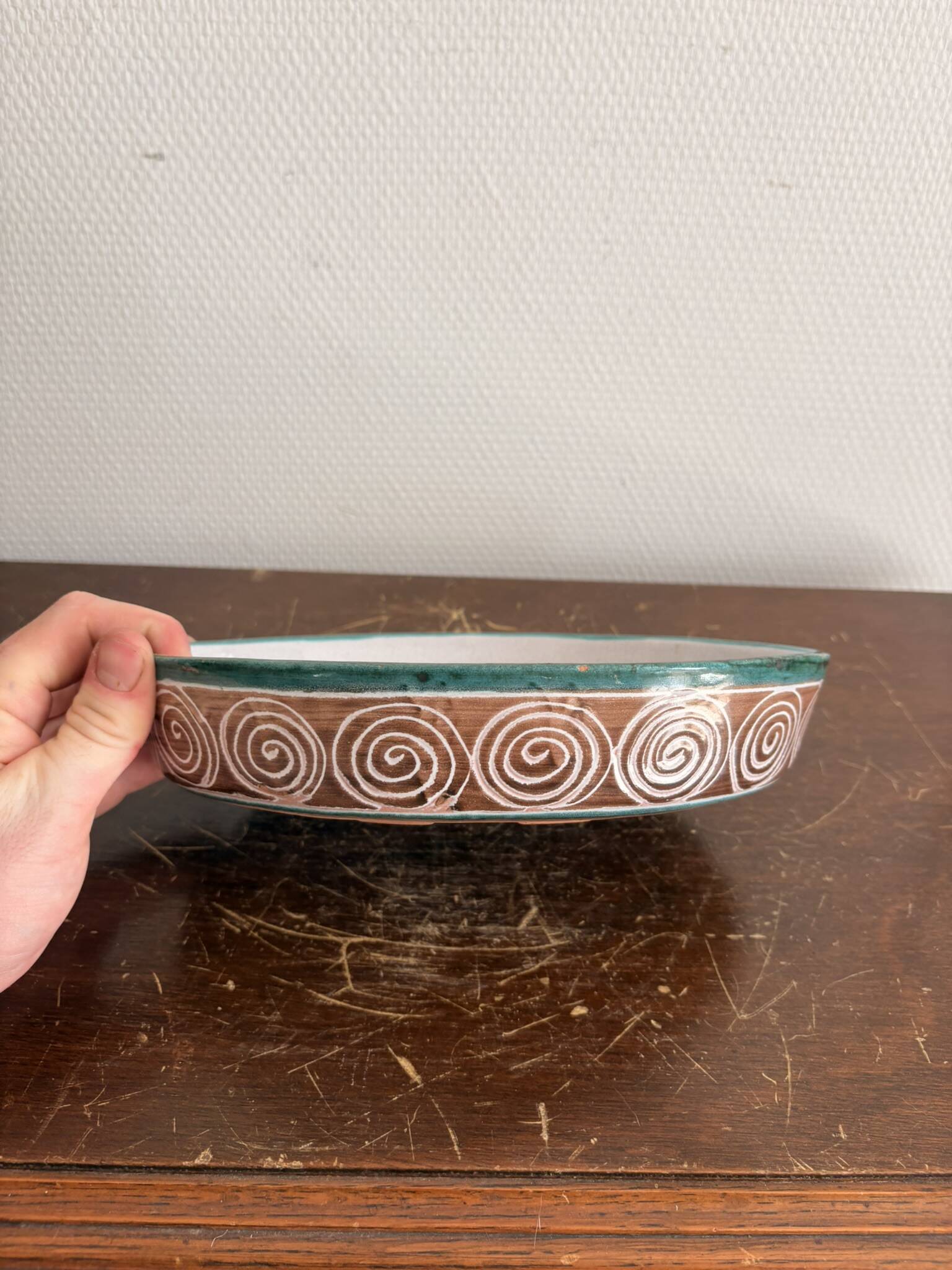 Oval Plate Daisy Ceramic Vallauris Robert Picault Vintage 50s