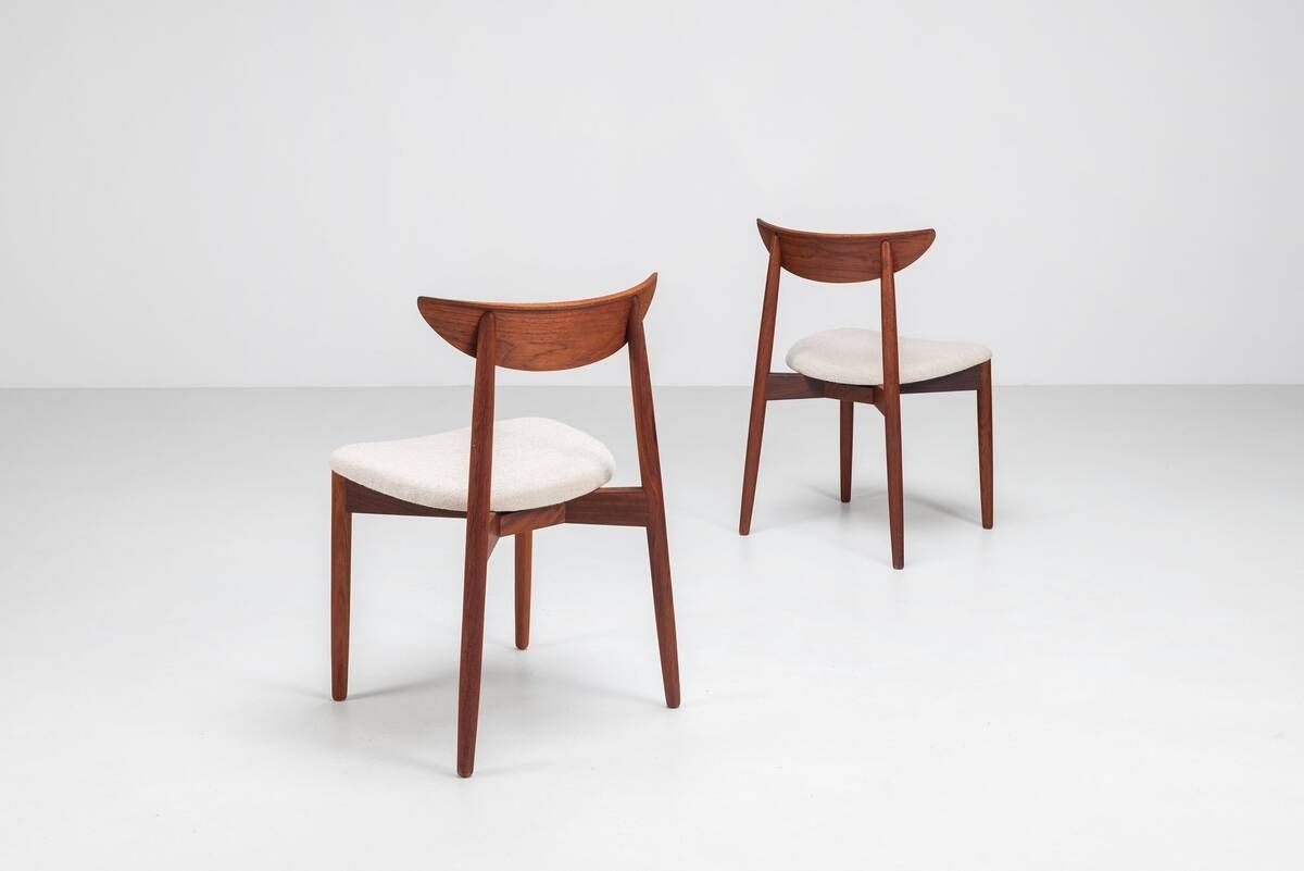 Harry Ostergaard set of eight dining chairs in teak Randers Denmark 1960