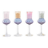 Set of pastel-coloured glasses, Italian design, 1970s, made in Italy