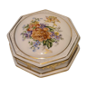 Limoges porcelain candy box hand-enhanced with floral decoration signed Marc