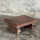 Small auxiliary stool in upcycled teak with red chrome (3274)
