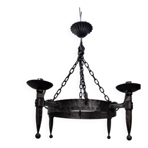 Lustre rond fer forgé