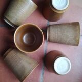 Vintage Digoin stoneware glasses and carafe set
