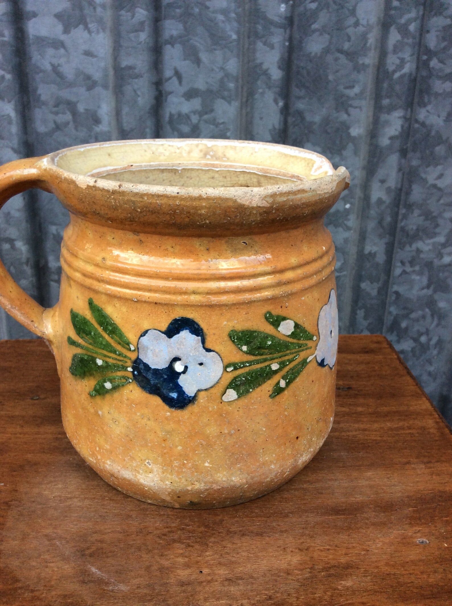 French pottery pitcher