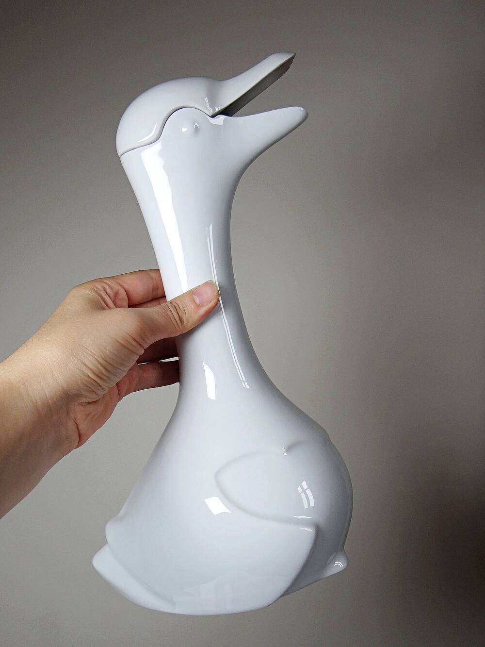 Vintage porcelain carafe from Limoges, white, model after Sandoz.