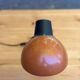 Vintage 70s desk lamp with a swan neck in terracotta and black, space age style.