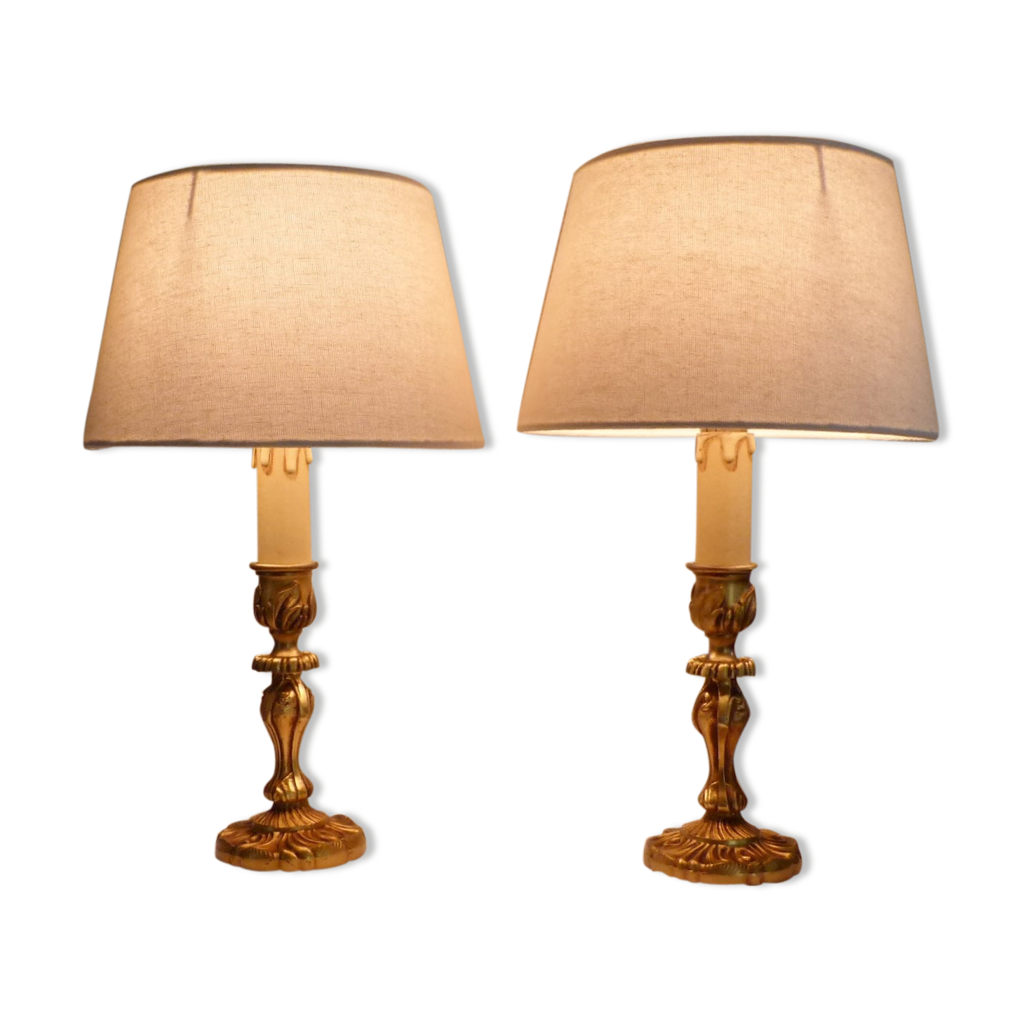 Paire de lampes bougeoir