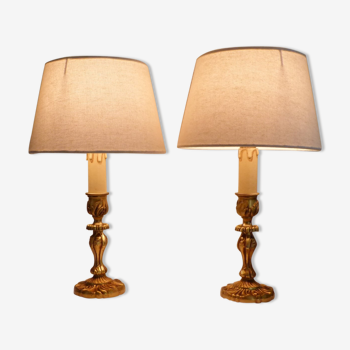 Paire de lampes bougeoir