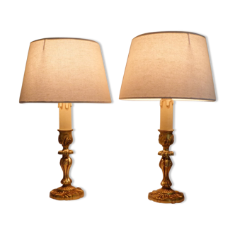 Pair of candlestick lamps