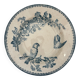 Assiette creuse longwy mesange terre de fer bleu - faïence ancienne fr