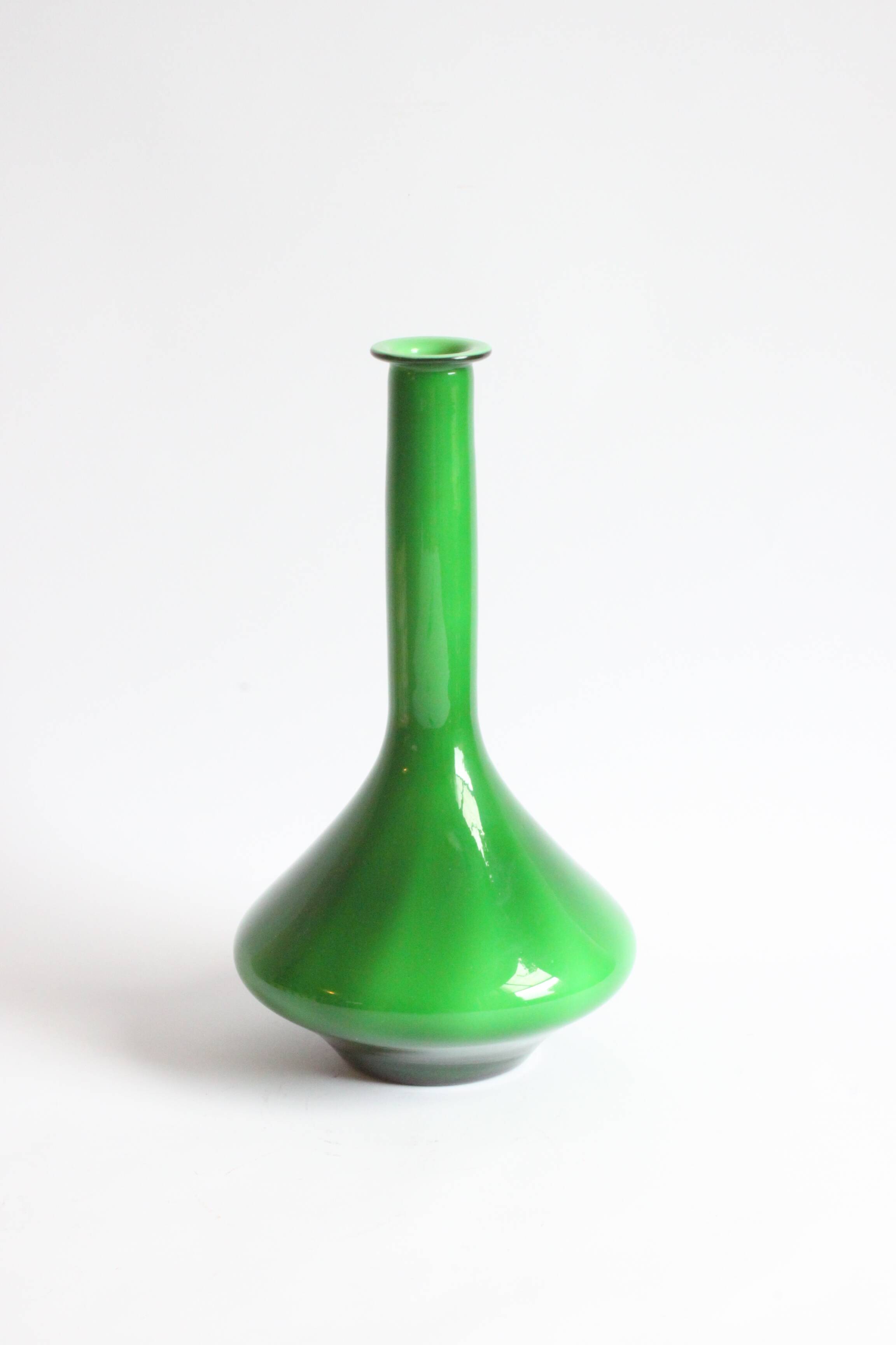 Cased Glass Genie Bottle, Empoly 1970s