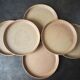 Set of 6 artisanal dessert plates in raw stoneware