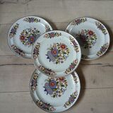 4 antique Sarreguemines plates, "Eclat" pattern