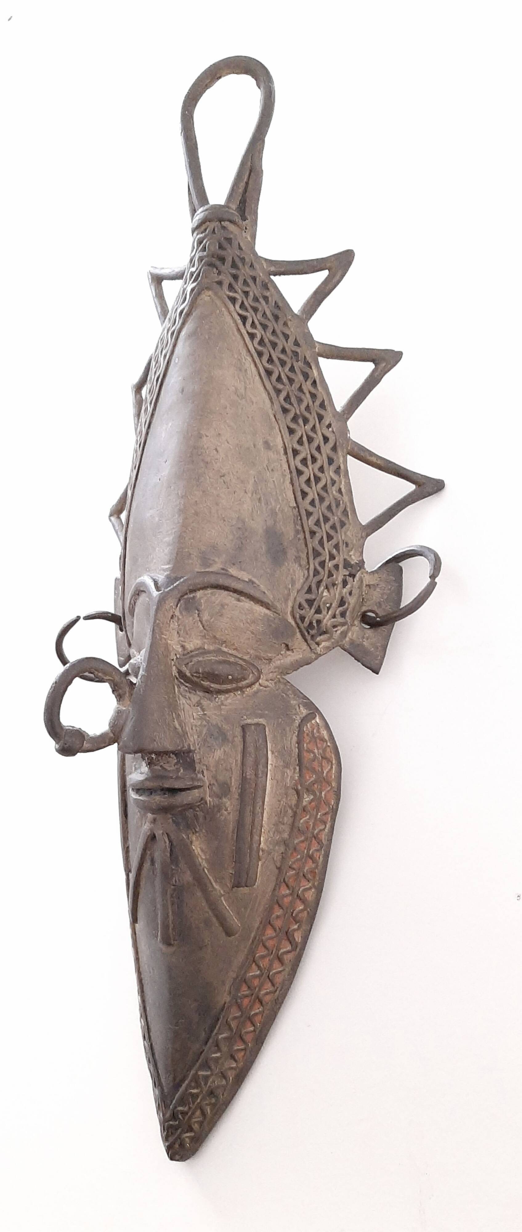 bronze mask, African art H33.5cm