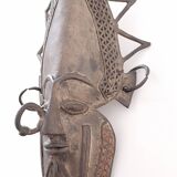 masque bronze ,art africain H33.5cm