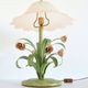 Lampe de table bouquet de fleurs / Roses fer forgé 1960 vintage