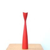 Red scandinavian wooden candlestick