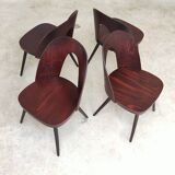 Set of 4 all-wood chairs by Antonin Suman for Tatra Nabytok
