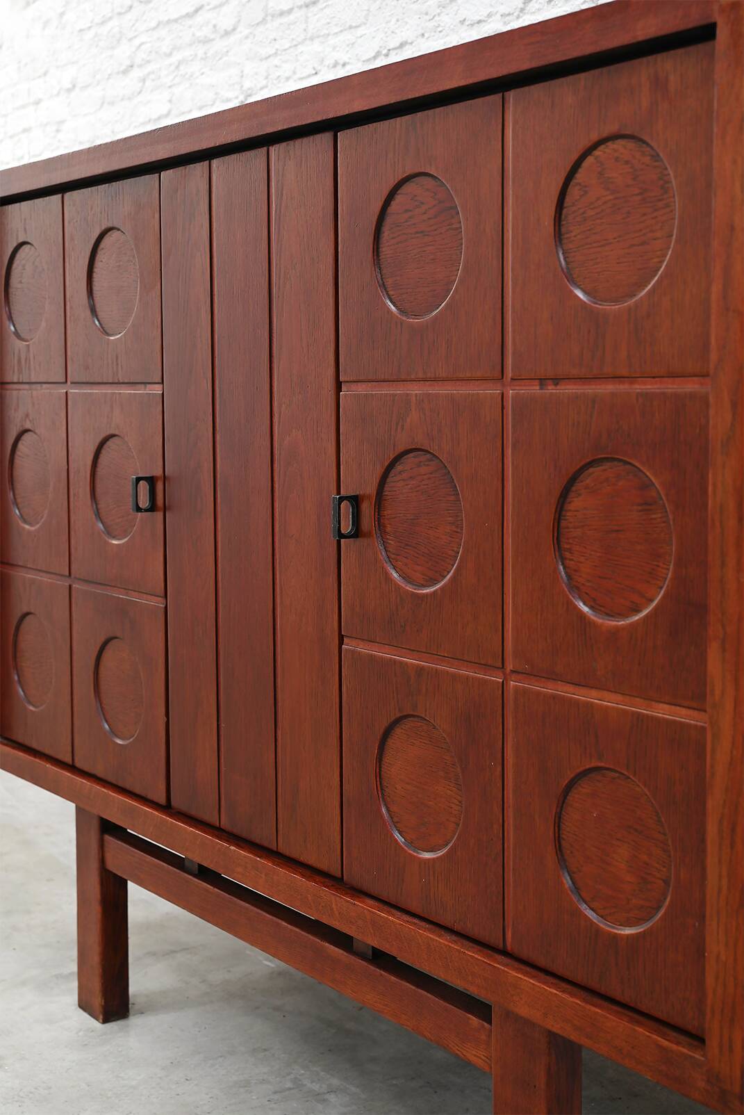 Brutalist Bar Cabinet in Oak, Belgium, 1970s