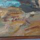 Seaside fisherman painting oil on canvas signed