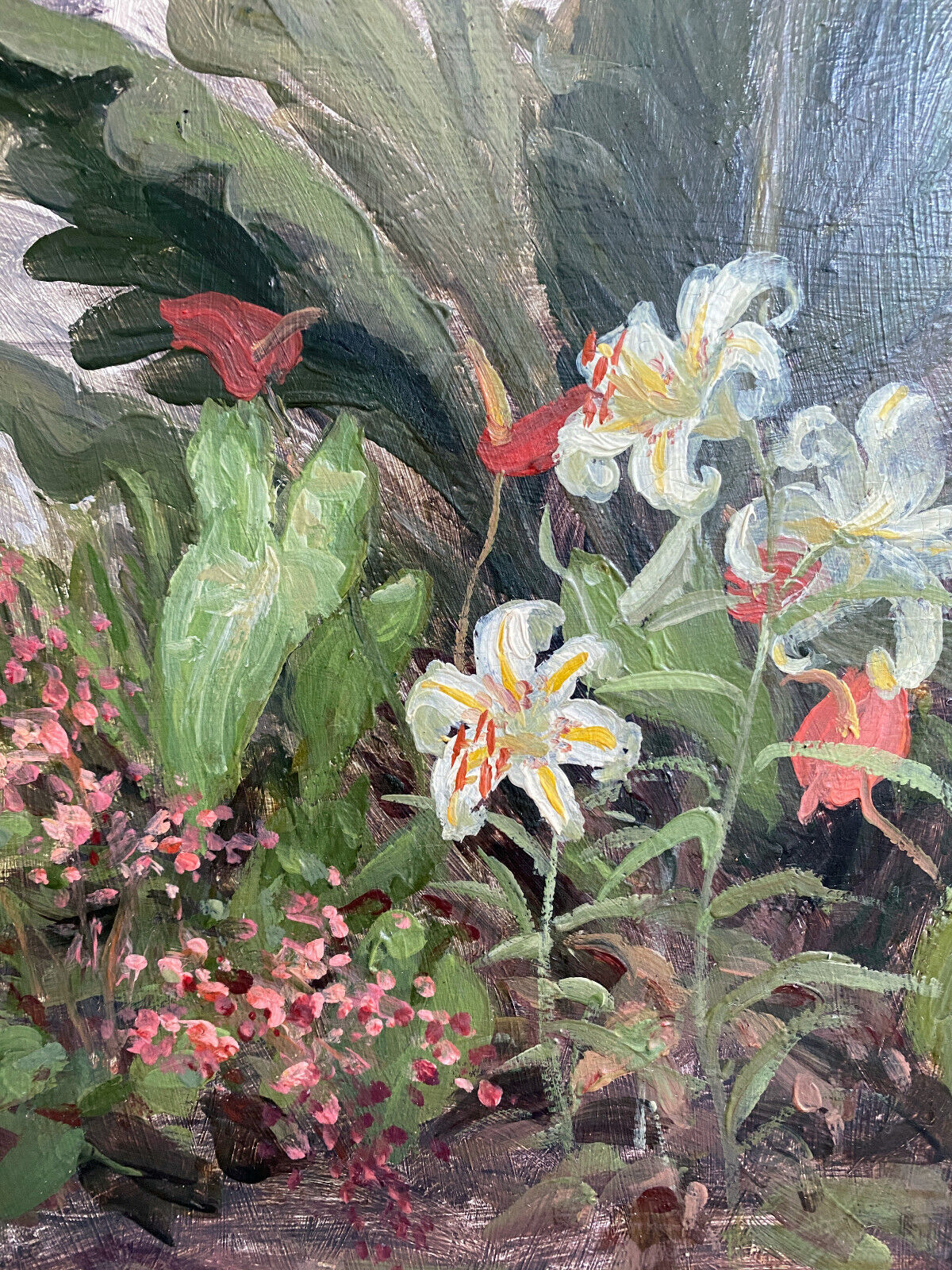 HSP painting "Garden corner" by Ludovic Regnier (1851-1930) student of Pils + frame