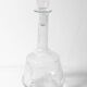 Clear Pressed Glass Floral Patterned Wine Bottle with Stopper / Italy /1930