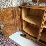 Buffet sideboard solid wood marble stone