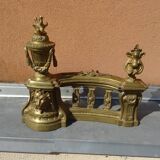Bronze fireplace bar chenets XIXth