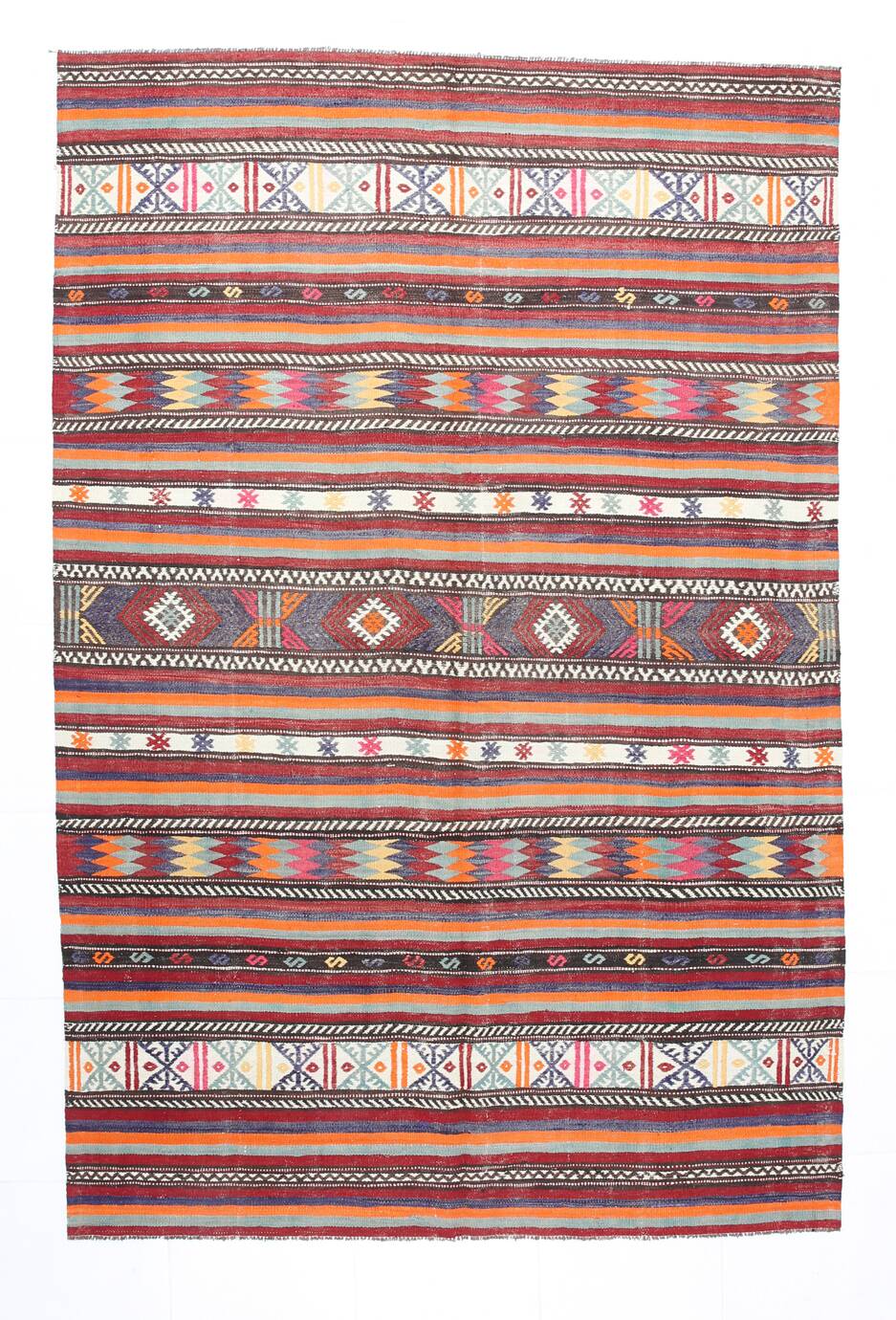6x8 Area Kilim Rug,Turkish Wool Rug,Antique Rug,169x257 Cm