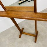 Beveled mirror on oak stand 40s