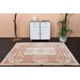 1970s Vintage Turkish Oushak Handmade Wool Cotton Pink Area Rug  168x220