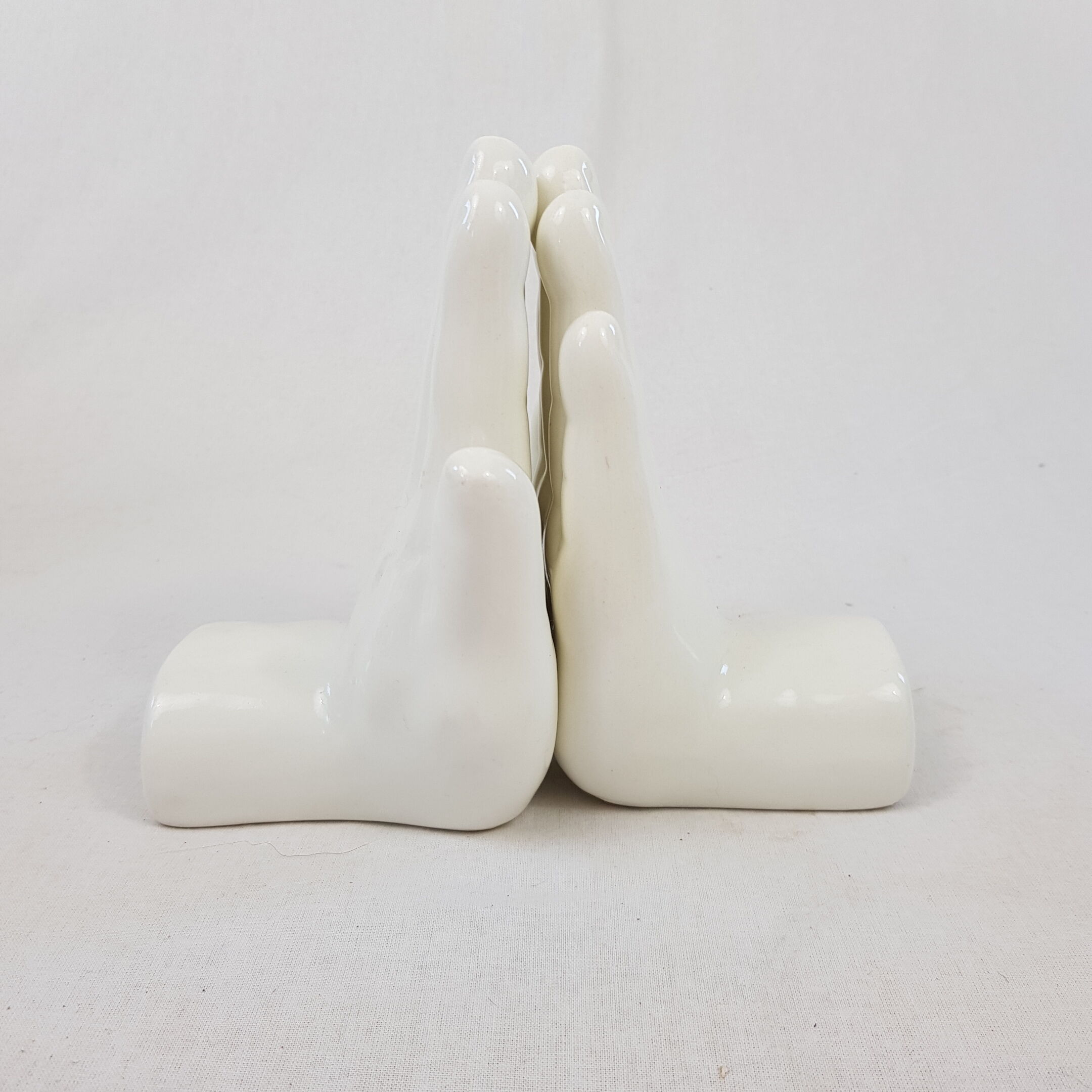 White ceramic book greenhouse representing hands 1980
