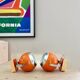 Pair of bright orange "Eye-Ball" wall lights - 1970.