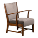 Fritz Hansen Armchair in stained beech wood and warm Grey Mohair, 1940s