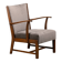 Fritz Hansen Armchair in stained beech wood and warm Grey Mohair, 1940s