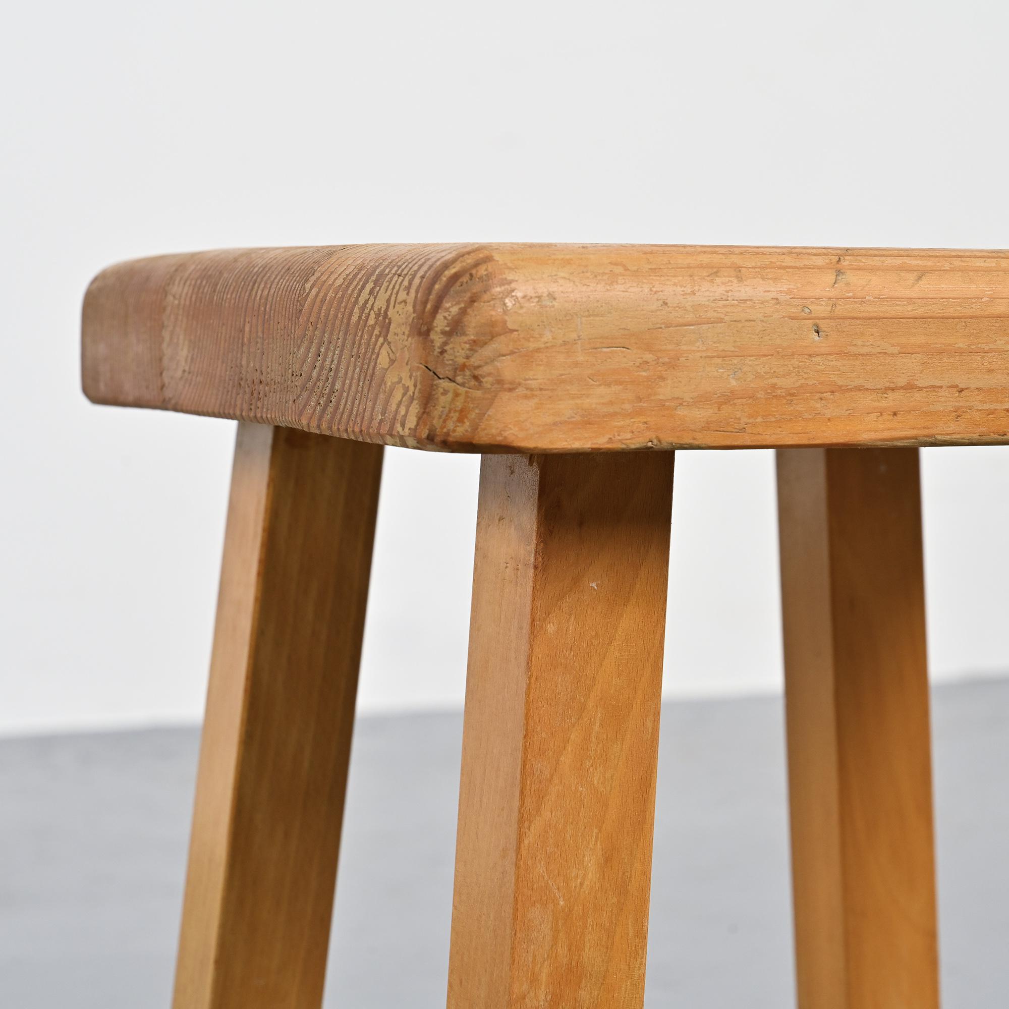 Tabouret vintage par Charlotte Perriand, Les Arcs, France