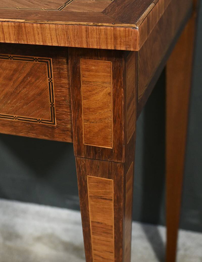 Small Marquetry Desk Table, Louis XVI style – 2nd part of the 19th century