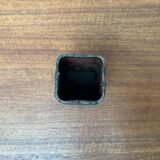 Brutalist metal block vase from the mid-century, 1960s.