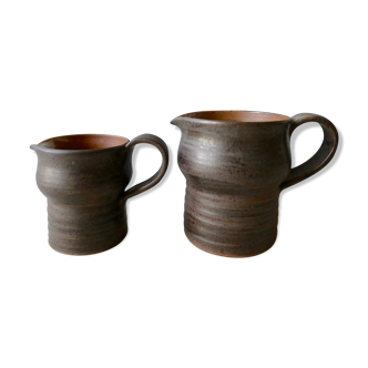 Lot of 2 pitchers in sandstone