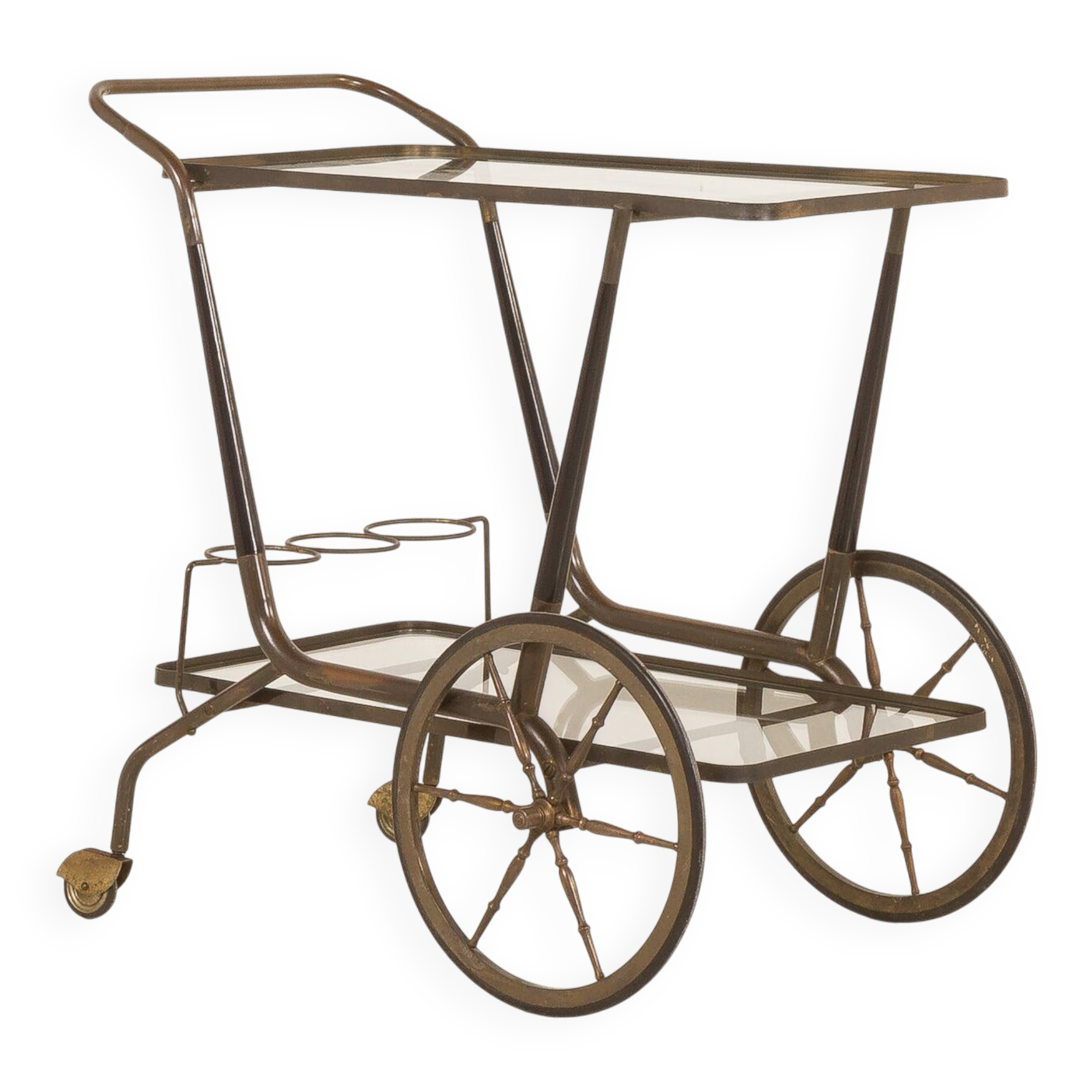 Chariot de bar italien des années 50, chariot de service attribué à Cesare Lacca.