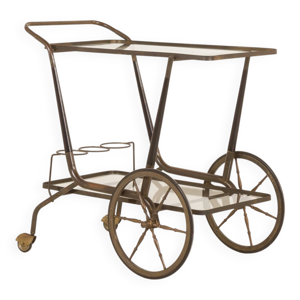 Chariot de bar italien des années 50, chariot de service attribué à Cesare Lacca.
