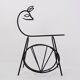 Black lacquered metal Bambi Magazine Rack holder 1960s