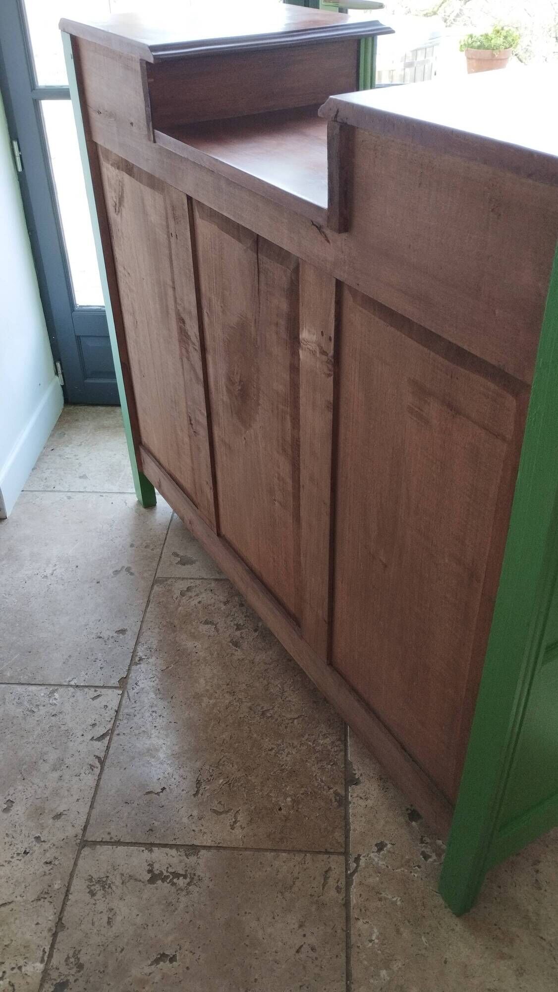 Art Deco Gin Buffet, painted in Farrow and Ball with a William Morris-inspired interior