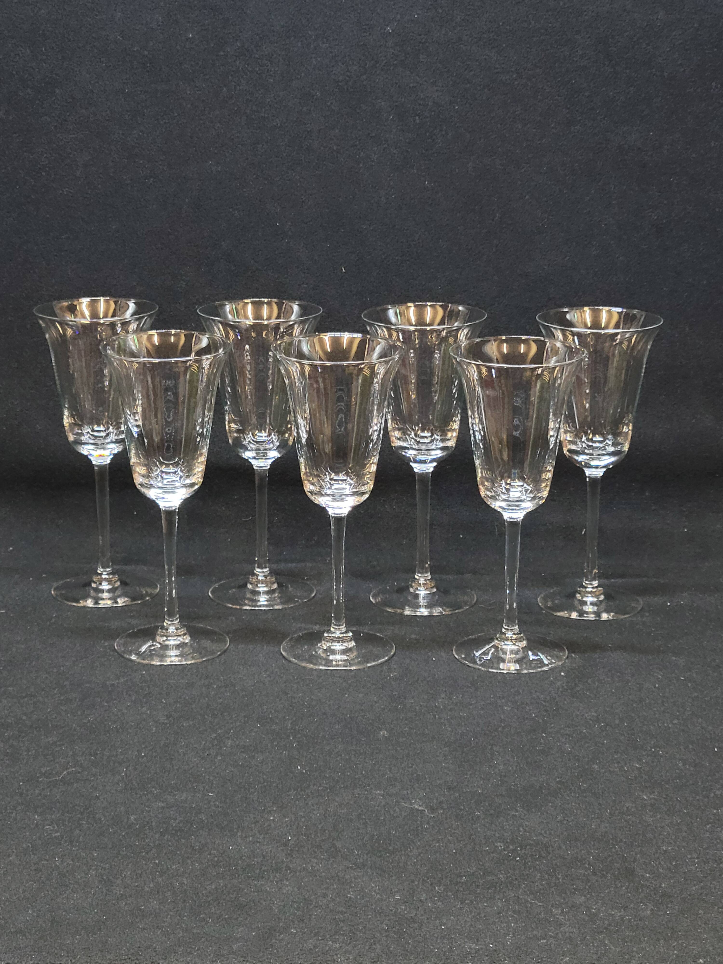 7 Baccarat Crystal Port or White Wine Glasses? / Saint Louis?