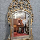 Miroir Louis XV / Régence en bois doré et laqué vers 1850