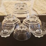 6 glass champagne cups from the 50s