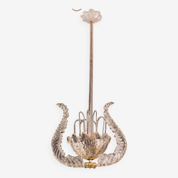 Art Decò Fountain Chandelier Barovier e Toso style , Murano Glass, 1940