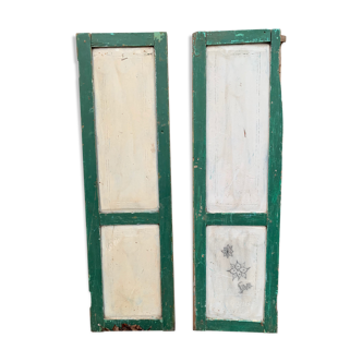 Pair of patinated wooden shutters